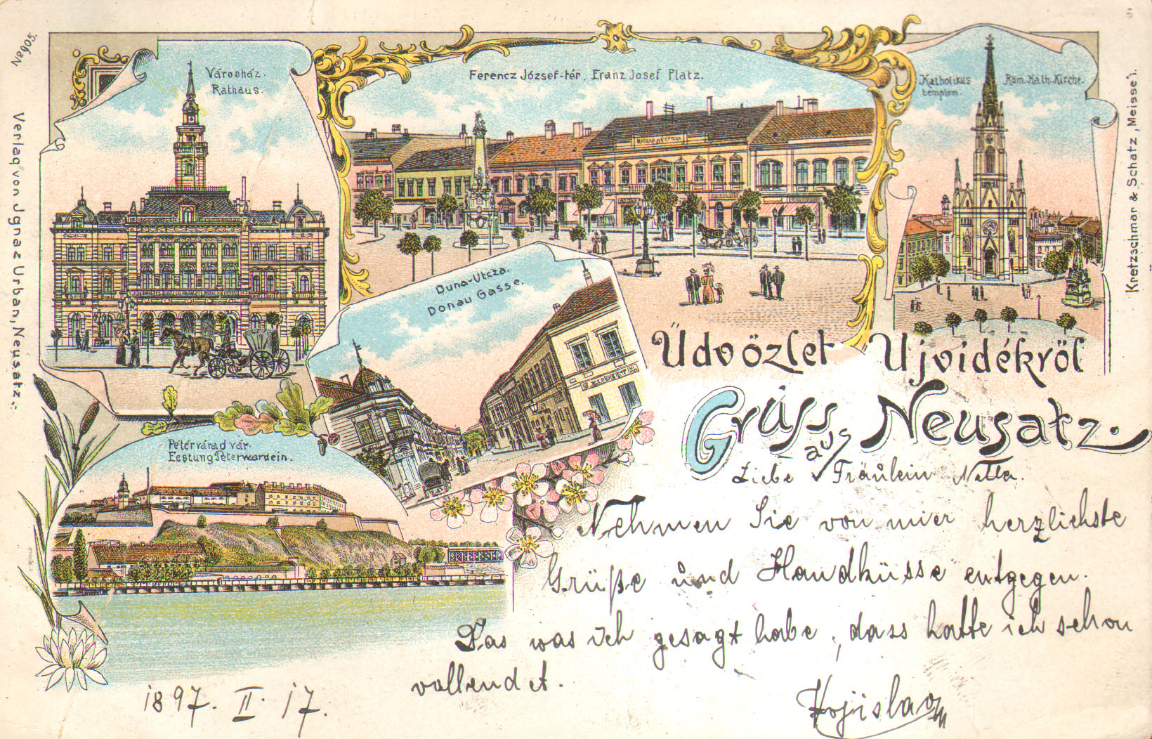 Freedom Square in Novi Sad with historic buildings