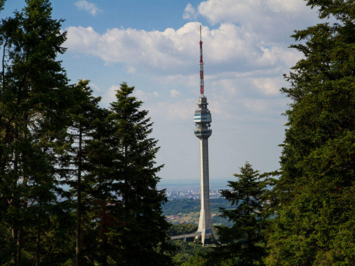 Ticket desk at the entrance of Avala Tower on Mount Avala