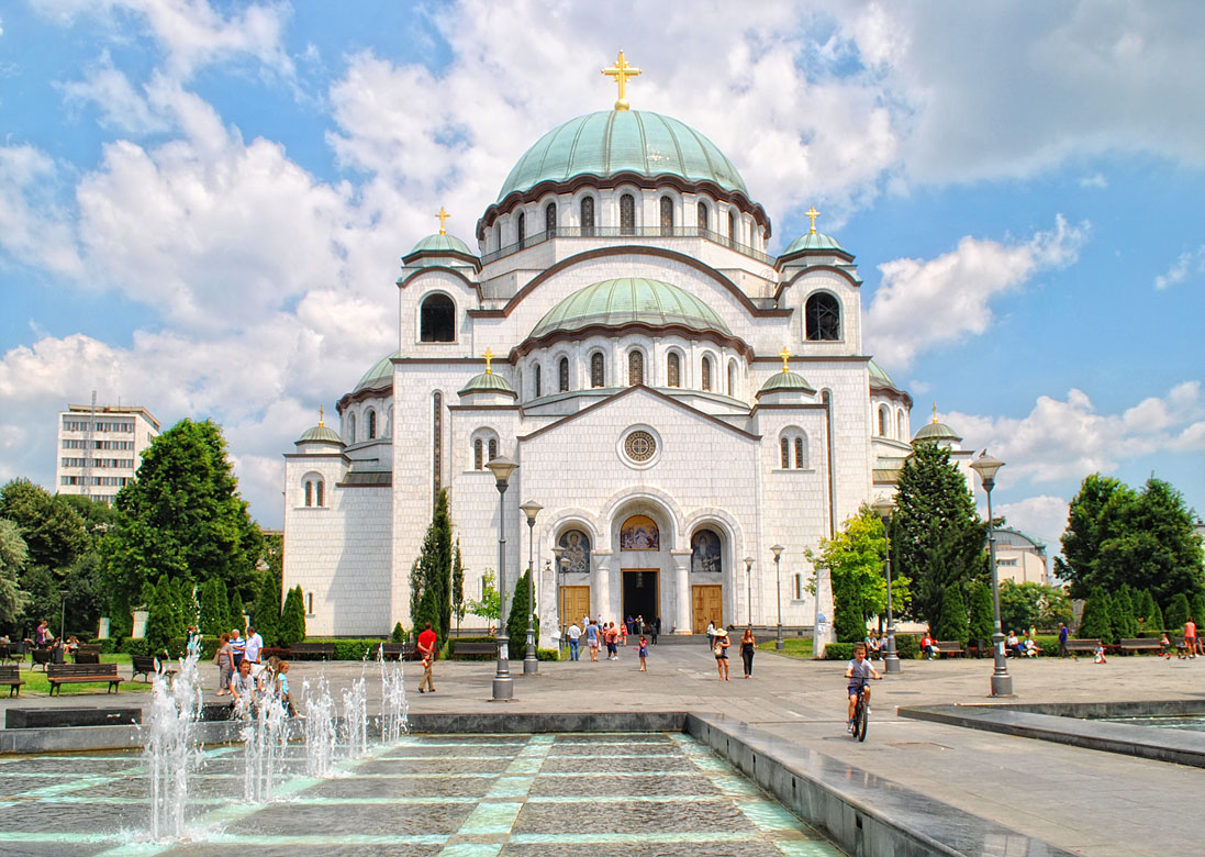 The square in front of the Cathedral of Saint Sava in Belgrade