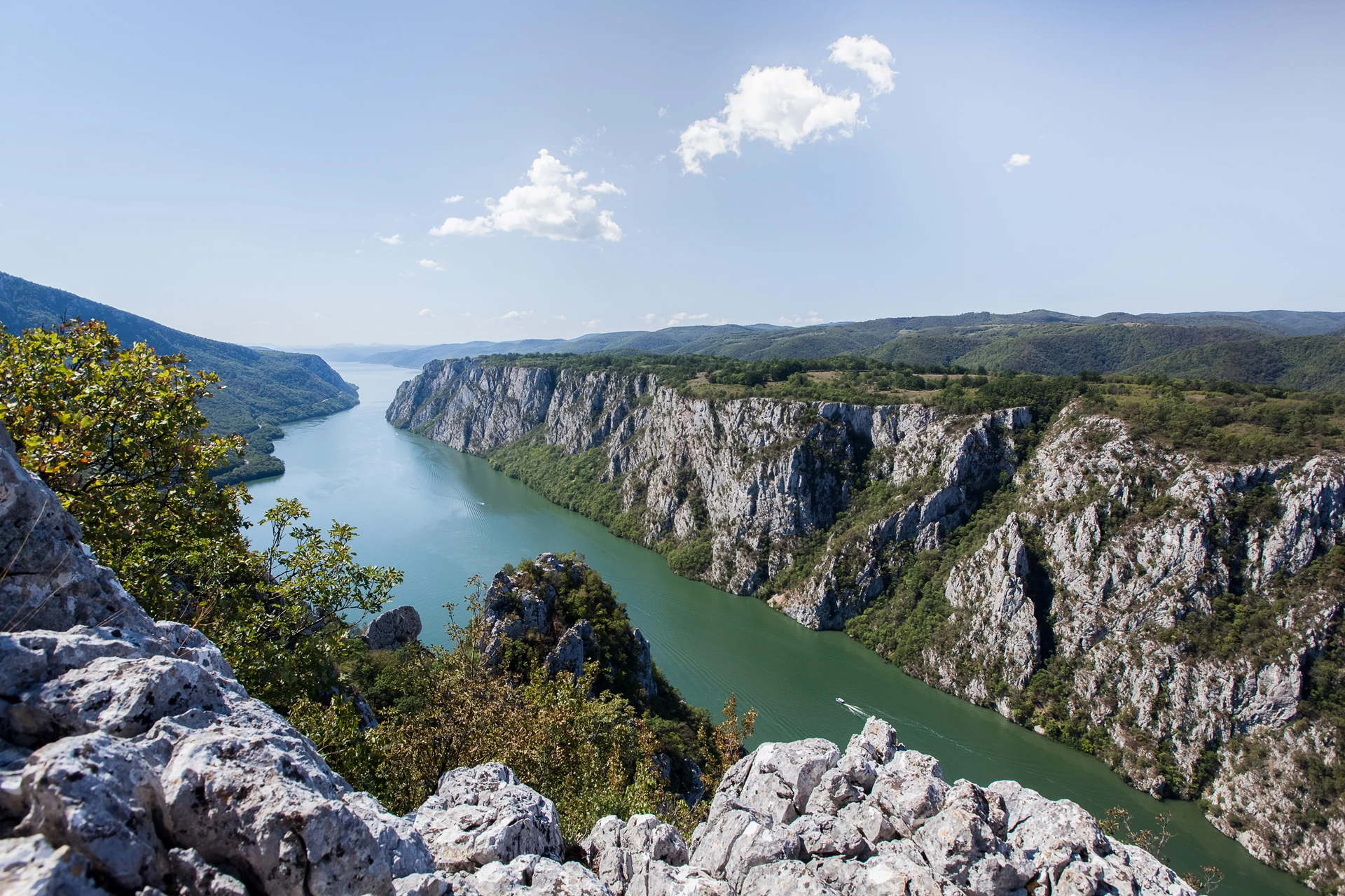 Đerdap Gorge Iron Gates Danube cliffs in Eastern Serbia