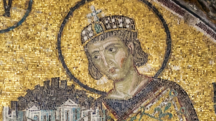 Roman mosaic remains at the Imperial Palace of Sirmium archaeological site