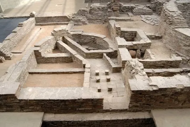 Sremska Mitrovica city center and Danube plain in Vojvodina