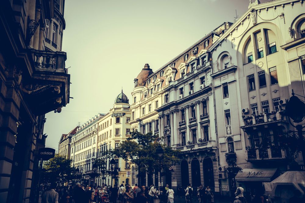 Street-level café stop on Knez Mihailova Street