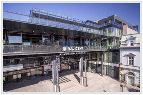 Shopping center entrance near Knez Mihailova Street