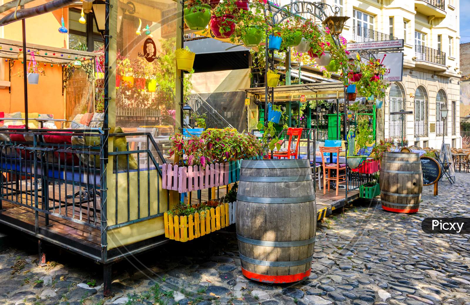 Evening street atmosphere in Belgrade