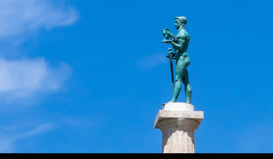 The Victor monument overlooking the Danube in Belgrade