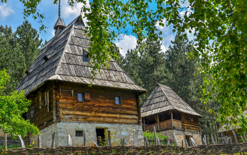 Traditional wooden houses — Sirogojno Ethno Village