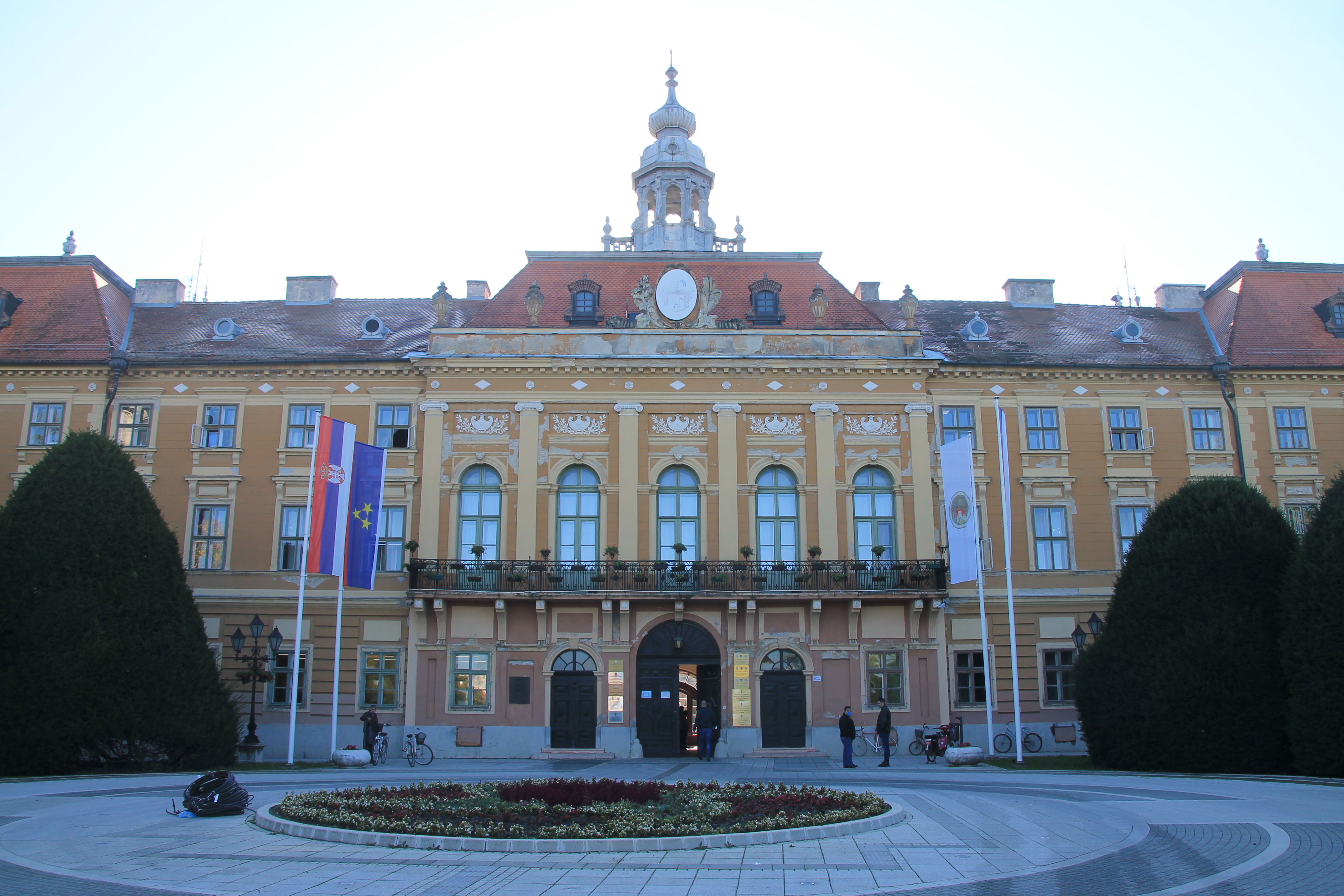 Sombor Town Hall historic facade in the city center
