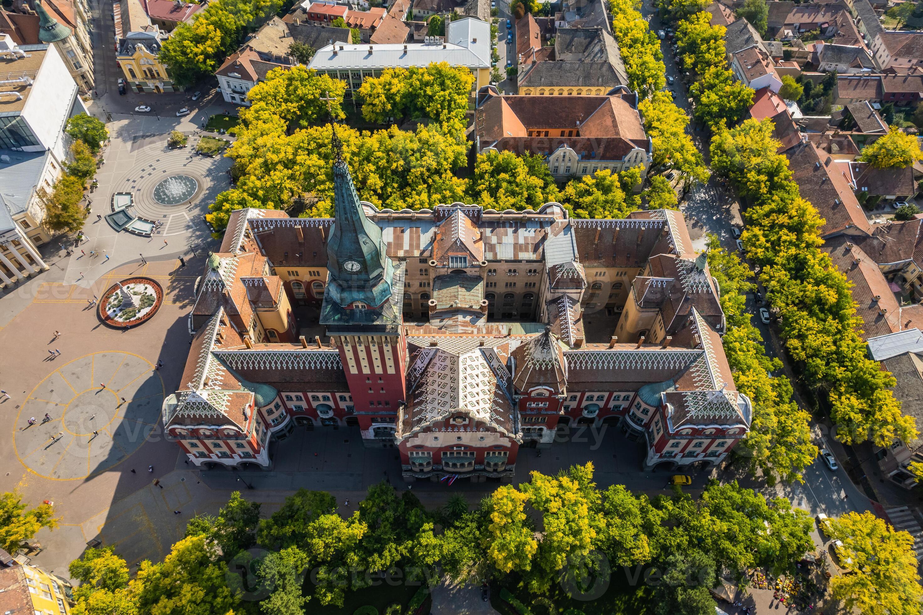 Subotica City Hall Art Nouveau façade with decorative tower