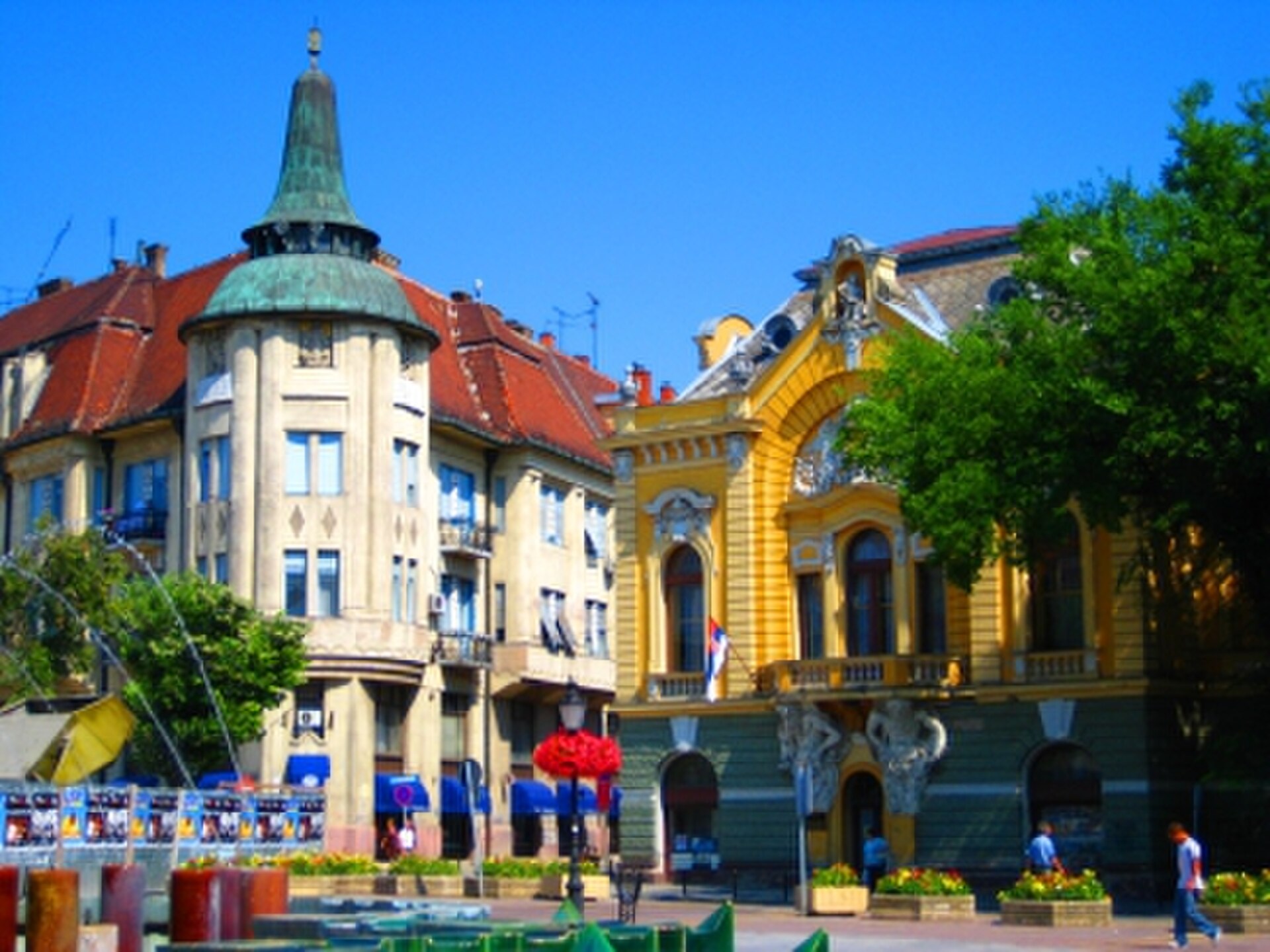 Main Square in Subotica with elegant historic façades