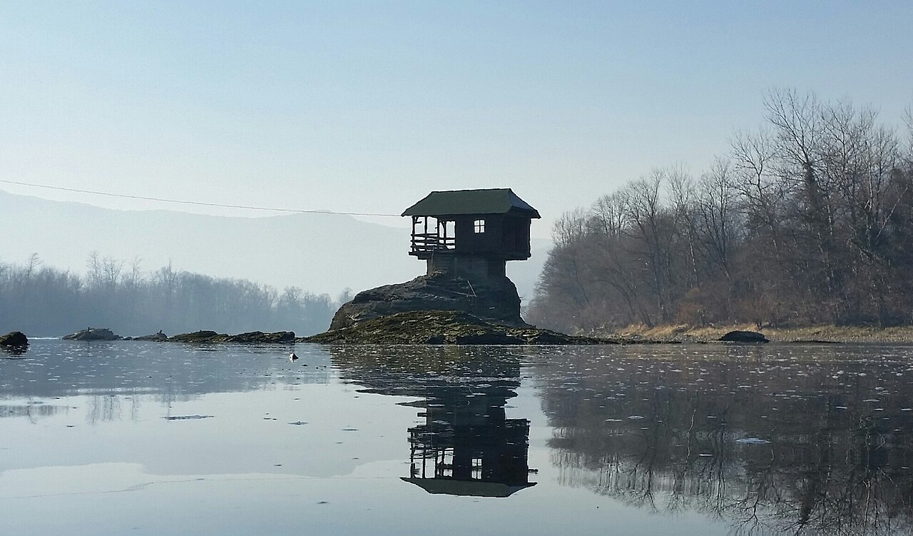 The house on the Drina built on a rock in the river near Bajina Bašta