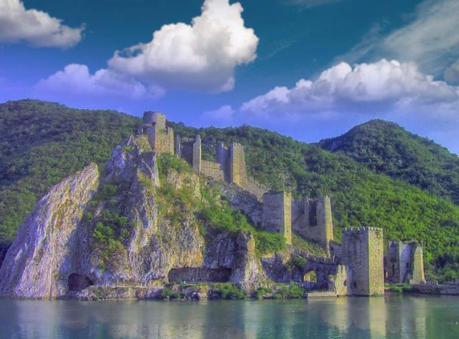 Danube fortress landscape at Ram or Golubac in Serbia