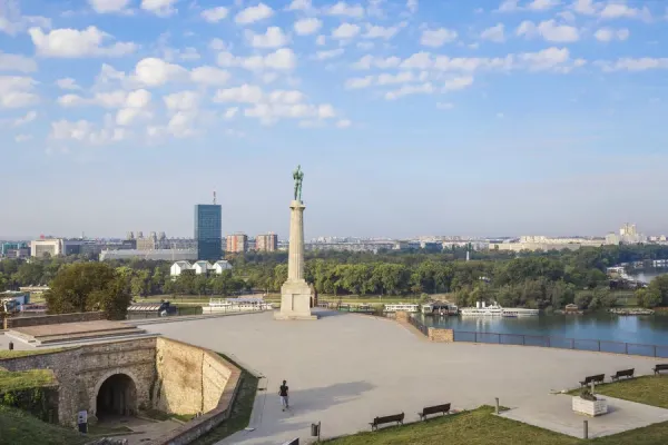 Kalemegdan Fortress walls and paths in Belgrade