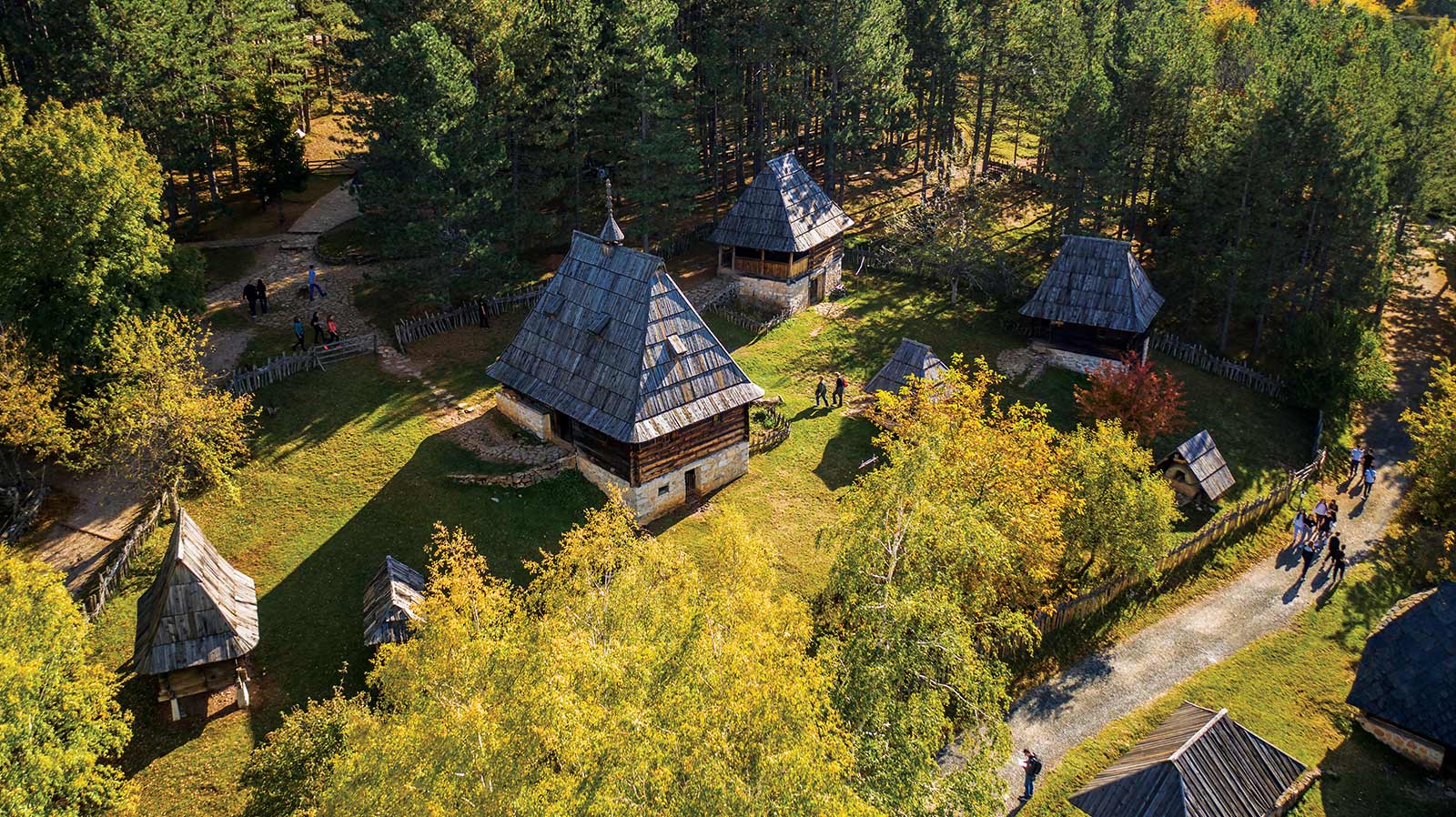 Sirogojno open-air museum traditional wooden buildings