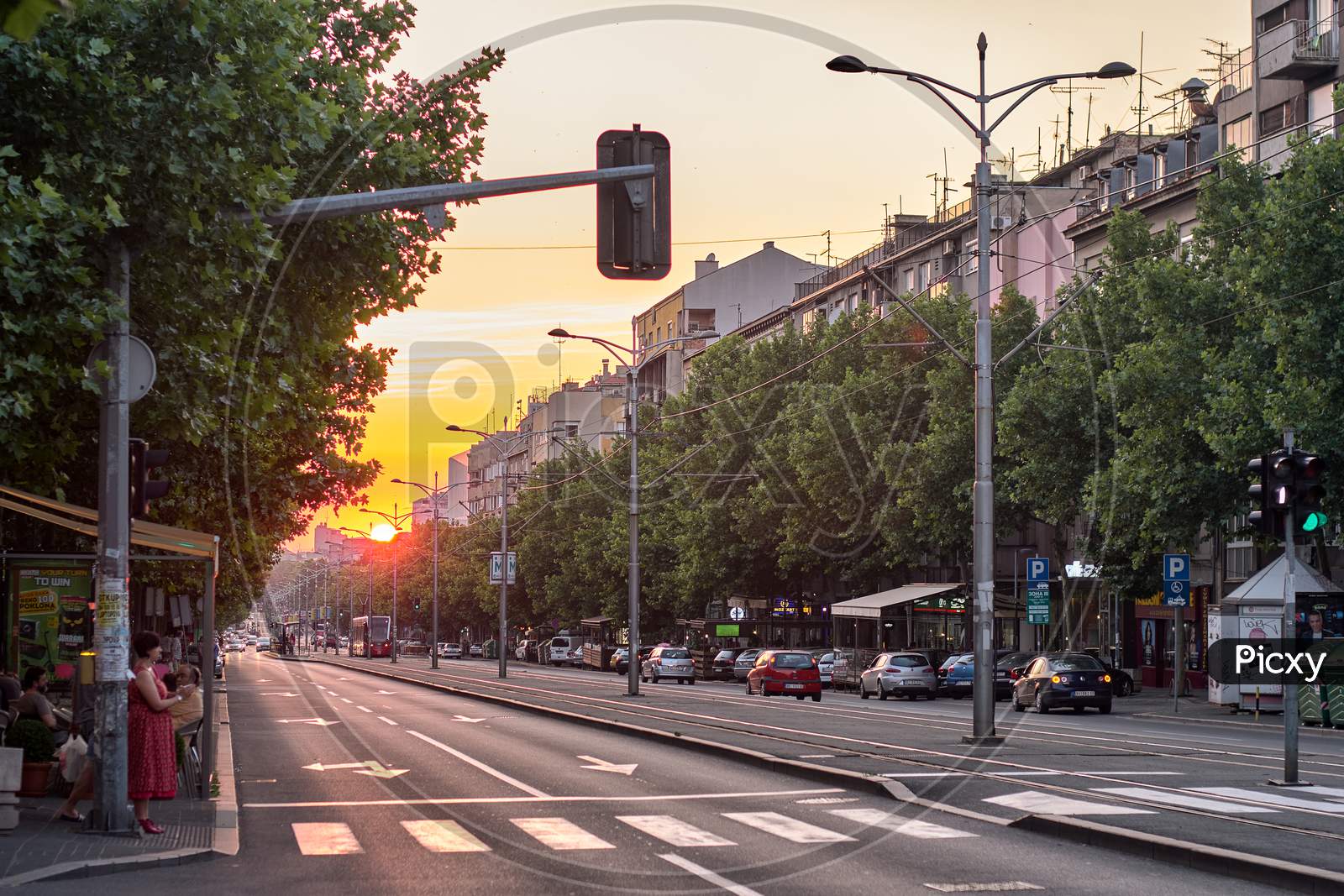 King Aleksandar I Street and the central walk — Zrenjanin, Vojvodina