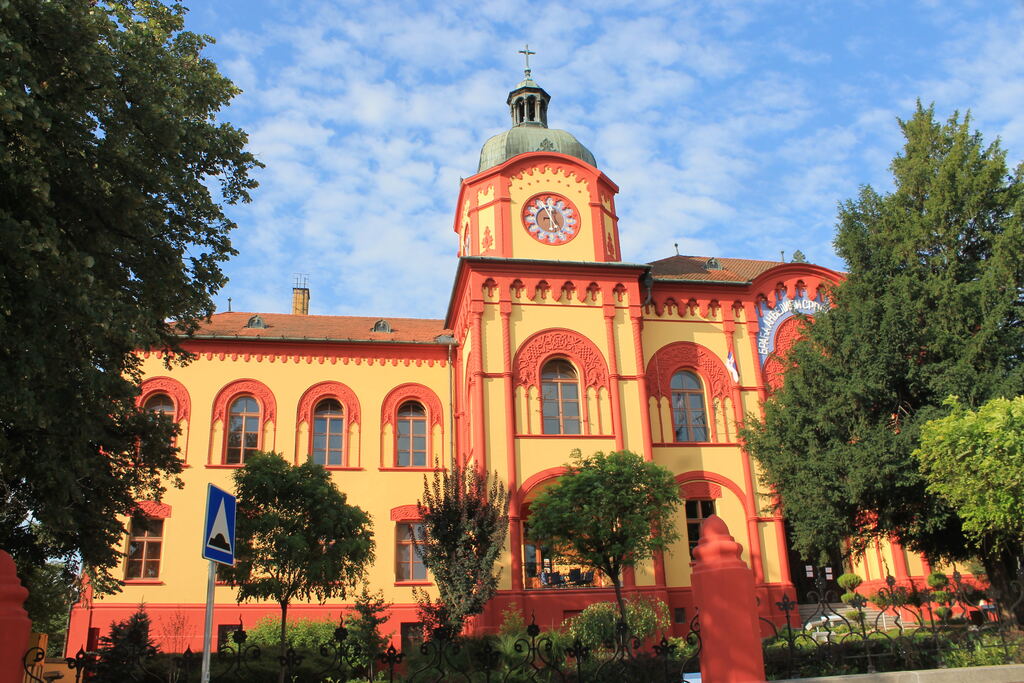 Facade of the Karlovci Gymnasium, the oldest Serbian secondary school