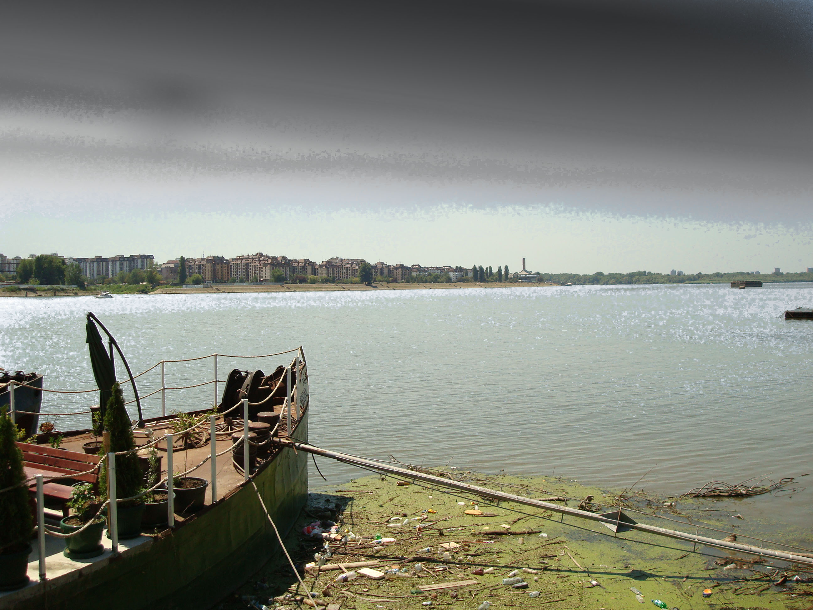 Danube River view from the Dorcol neighborhood in Belgrade Serbia