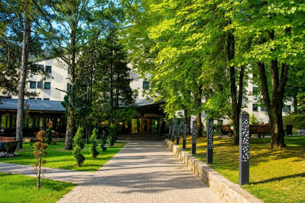Spa park and shaded walking area