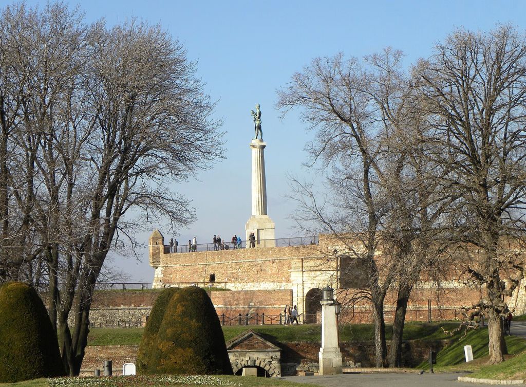 Kalemegdan Fortress ramparts and Sava–Danube confluence view, Belgrade