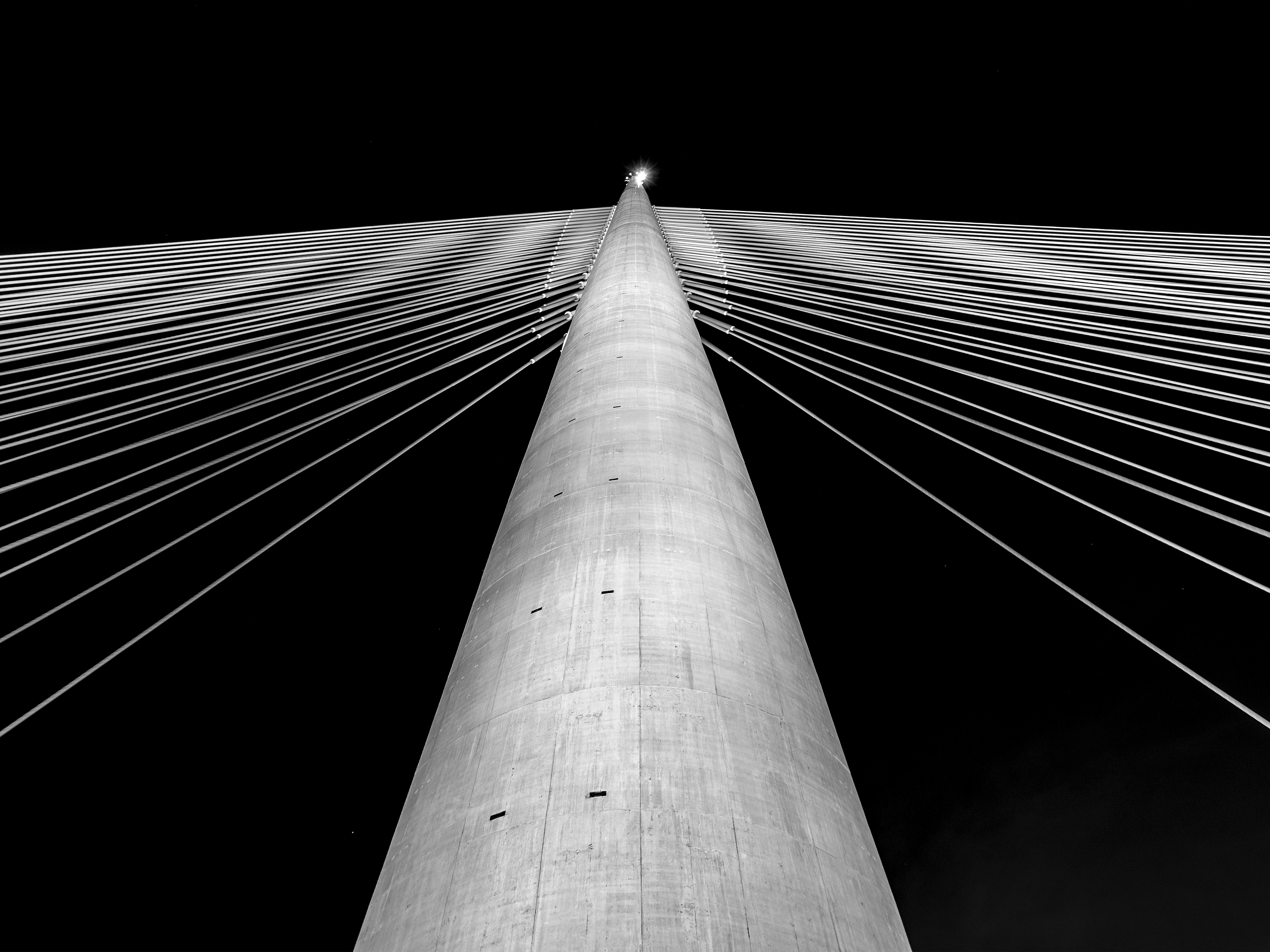 Ada Bridge pylon (Sava river, Belgrade).jpg