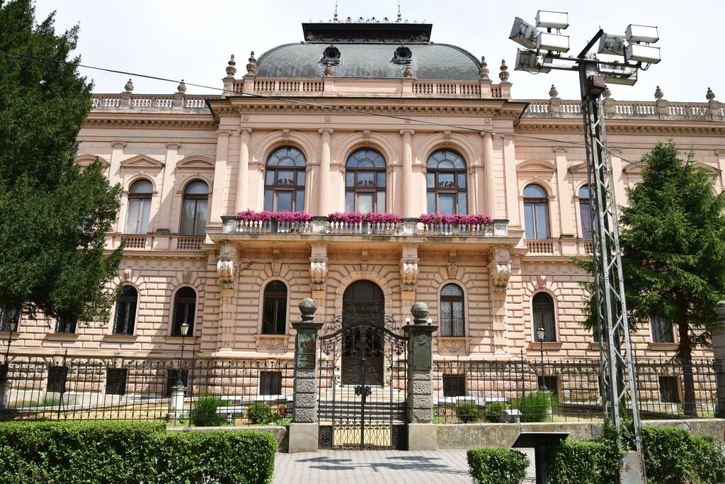 Front facade of the Patriarchal Palace on Branko Radicevic Square in Sremski Karlovci